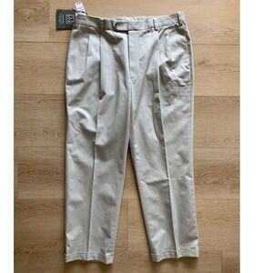 Jos. A. Bank Traveler Collection Pleated Twill Pants 38x29 Stone Beige NWT